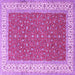 Square Machine Washable Persian Purple Traditional Area Rugs, wshtr3478pur