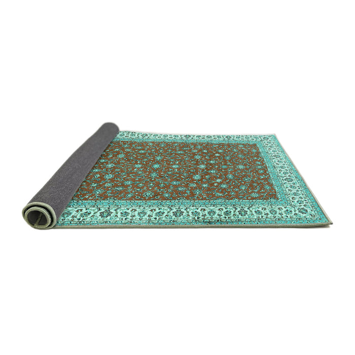Sideview of Persian Turquoise Traditional Rug, tr3478turq