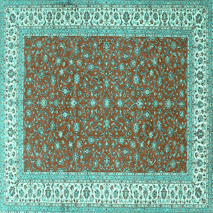 Square Persian Turquoise Traditional Rug, tr3478turq