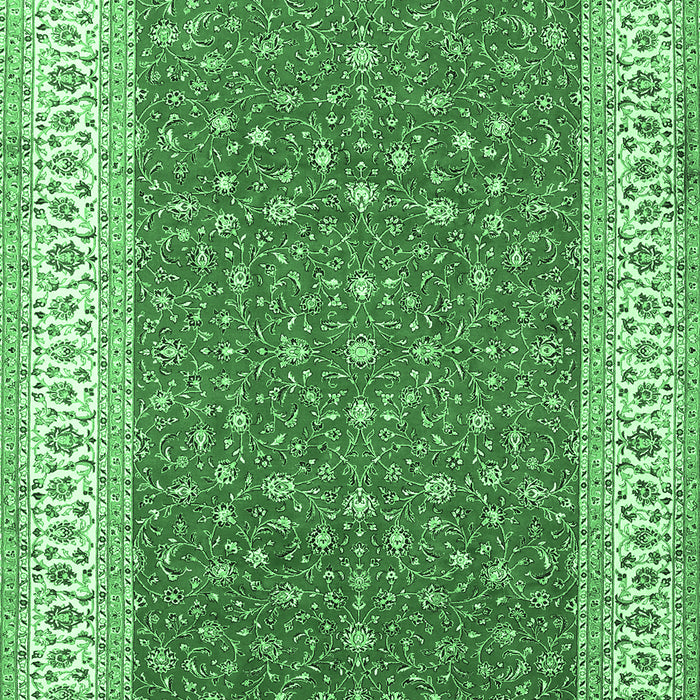 Machine Washable Persian Emerald Green Traditional Area Rugs, wshtr3478emgrn