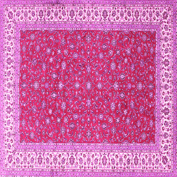 Square Machine Washable Persian Pink Traditional Rug, wshtr3478pnk