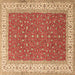 Square Machine Washable Persian Brown Traditional Rug, wshtr3478brn