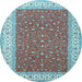 Round Persian Light Blue Traditional Rug, tr3478lblu