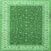 Square Machine Washable Persian Emerald Green Traditional Area Rugs, wshtr3478emgrn