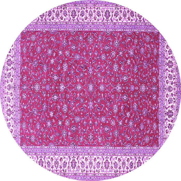 Round Persian Purple Traditional Rug, tr3478pur
