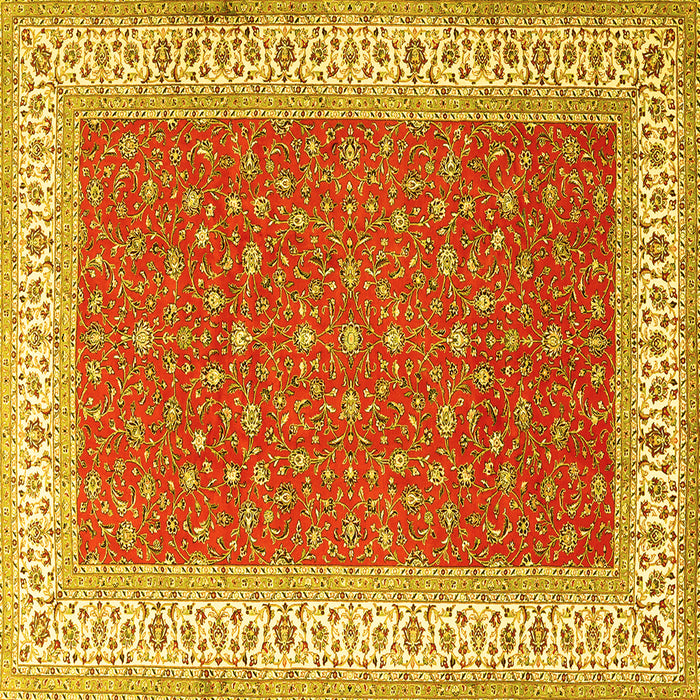 Square Persian Yellow Traditional Rug, tr3478yw