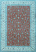 Machine Washable Persian Light Blue Traditional Rug, wshtr3478lblu