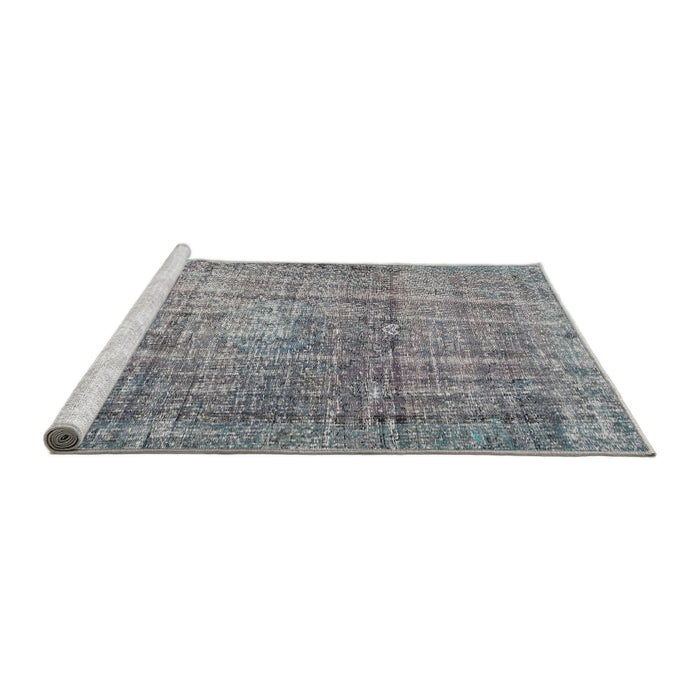 Sideview of Machine Washable Traditional Silver Gray Rug, wshtr3479
