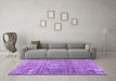 Machine Washable Persian Purple Traditional Area Rugs in a Living Room, wshtr3479pur