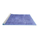 Sideview of Machine Washable Persian Blue Traditional Rug, wshtr3479blu