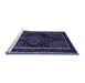 Sideview of Machine Washable Persian Blue Traditional Rug, wshtr347blu