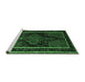 Sideview of Machine Washable Persian Emerald Green Traditional Area Rugs, wshtr347emgrn