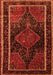 Serging Thickness of Machine Washable Persian Orange Traditional Area Rugs, wshtr347org