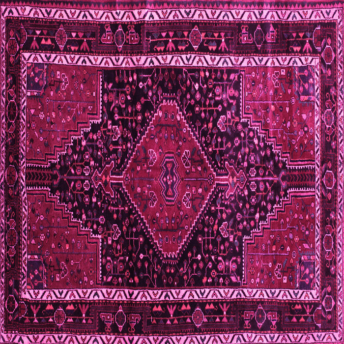 Square Persian Pink Traditional Rug, tr347pnk