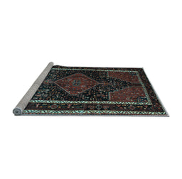 Sideview of Machine Washable Persian Light Blue Traditional Rug, wshtr347lblu