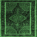 Square Persian Emerald Green Traditional Rug, tr347emgrn