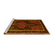 Sideview of Machine Washable Persian Yellow Traditional Rug, wshtr347yw