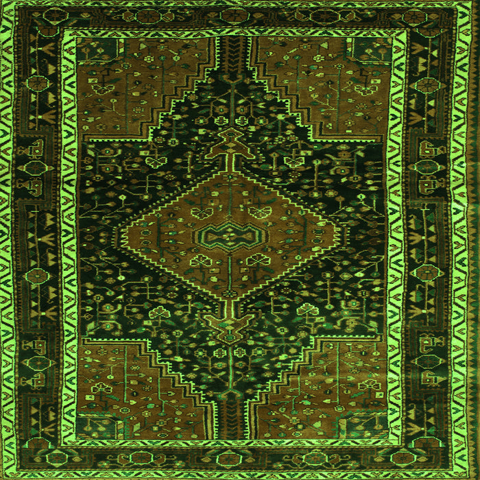 Serging Thickness of Persian Green Traditional Rug, tr347grn