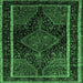 Square Machine Washable Persian Emerald Green Traditional Area Rugs, wshtr347emgrn