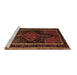 Sideview of Machine Washable Persian Brown Traditional Rug, wshtr347brn