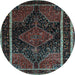 Round Persian Light Blue Traditional Rug, tr347lblu