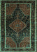 Machine Washable Persian Turquoise Traditional Area Rugs, wshtr347turq