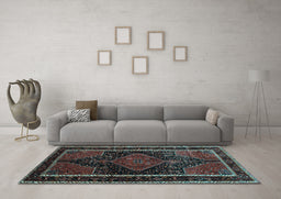 Machine Washable Persian Light Blue Traditional Rug in a Living Room, wshtr347lblu