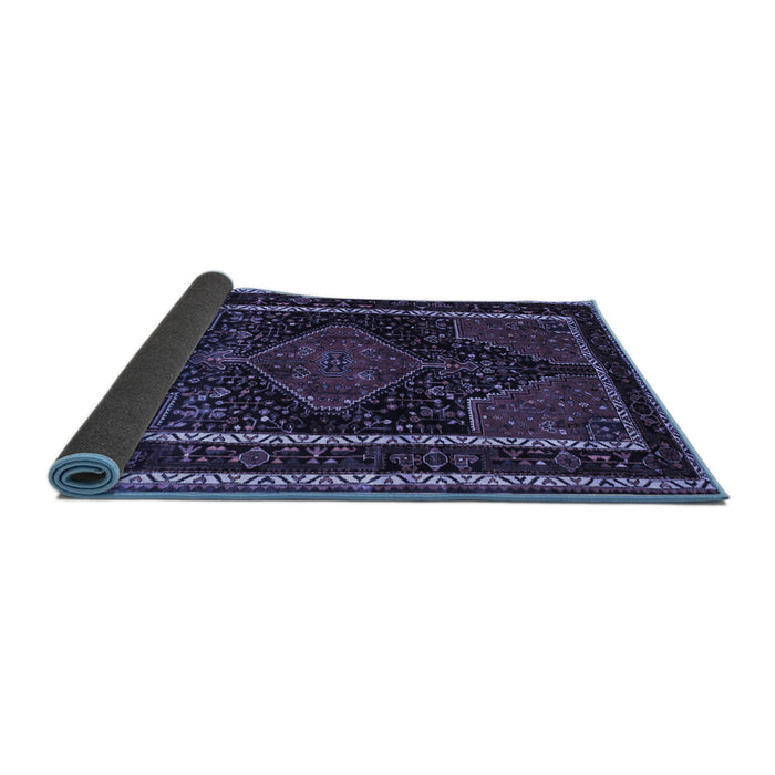 Sideview of Persian Blue Traditional Rug, tr347blu
