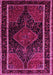 Machine Washable Persian Pink Traditional Rug, wshtr347pnk