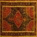 Square Persian Yellow Traditional Rug, tr347yw