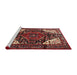 Sideview of Machine Washable Traditional Dark Gold Brown Rug, wshtr348