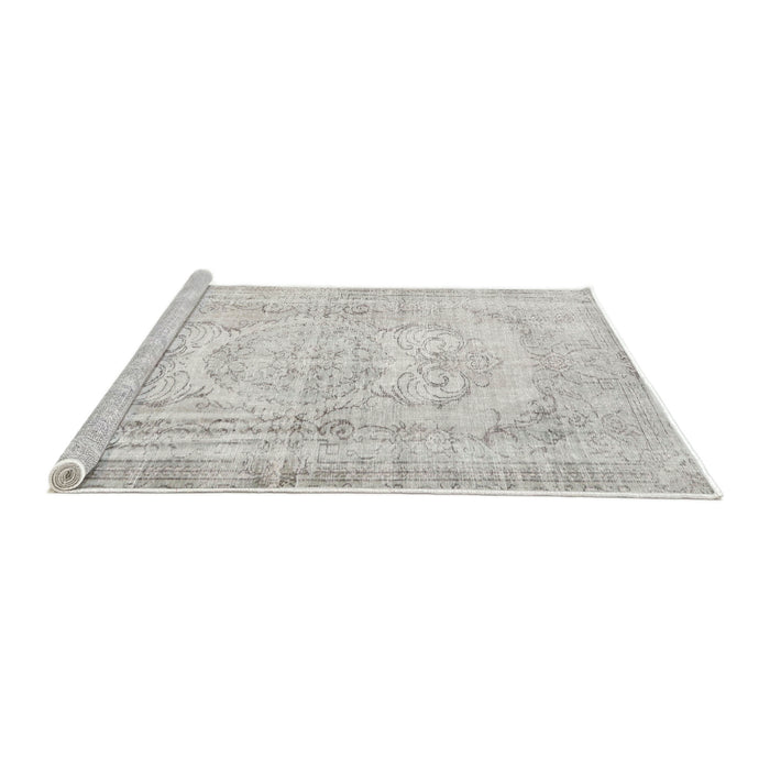 Sideview of Machine Washable Traditional Silver Pink Rug, wshtr3480