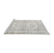 Sideview of Machine Washable Traditional Silver Pink Rug, wshtr3480