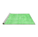 Sideview of Machine Washable Persian Emerald Green Traditional Area Rugs, wshtr3480emgrn