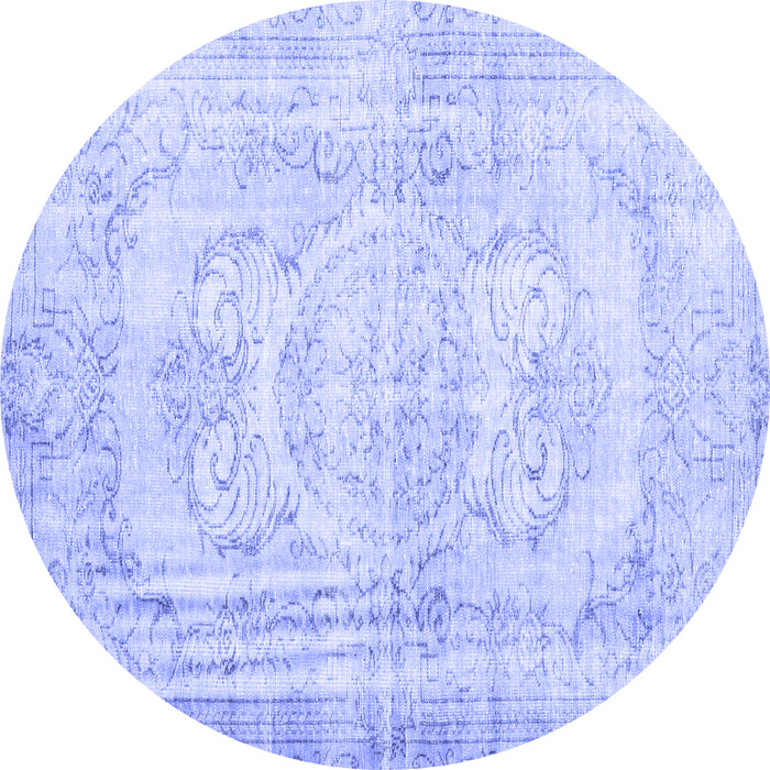 Round Persian Blue Traditional Rug, tr3480blu
