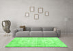 Machine Washable Persian Green Traditional Area Rugs in a Living Room,, wshtr3480grn