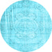 Round Persian Light Blue Traditional Rug, tr3480lblu