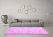 Machine Washable Persian Pink Traditional Rug in a Living Room, wshtr3480pnk