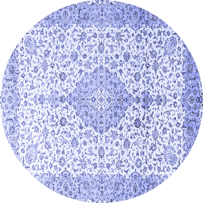 Round Persian Blue Traditional Rug, tr3481blu