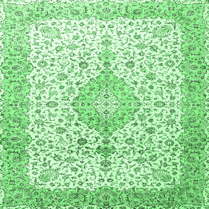 Square Persian Emerald Green Traditional Rug, tr3481emgrn