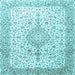 Square Persian Light Blue Traditional Rug, tr3481lblu