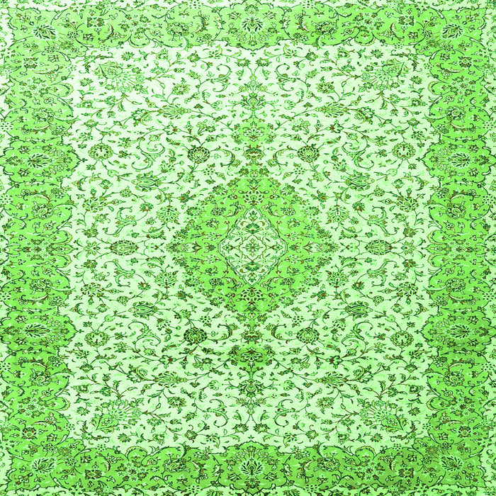 Round Machine Washable Persian Green Traditional Area Rugs, wshtr3481grn