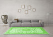 Machine Washable Persian Green Traditional Area Rugs in a Living Room,, wshtr3481grn