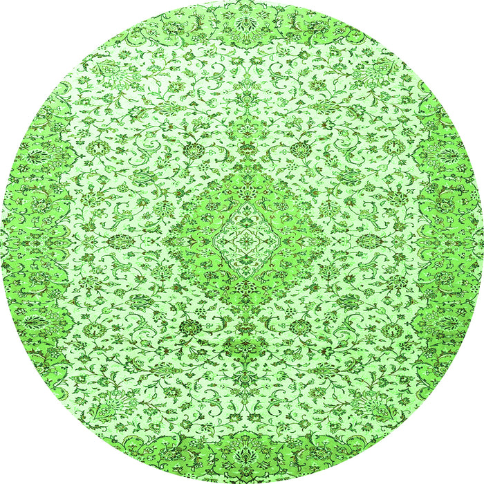 Square Persian Green Traditional Rug, tr3481grn