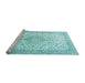 Sideview of Machine Washable Persian Light Blue Traditional Rug, wshtr3481lblu