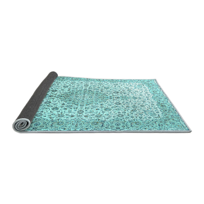 Sideview of Persian Light Blue Traditional Rug, tr3481lblu