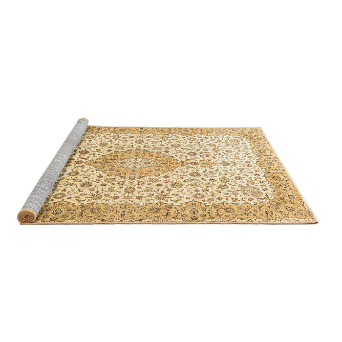 Sideview of Machine Washable Persian Brown Traditional Rug, wshtr3481brn