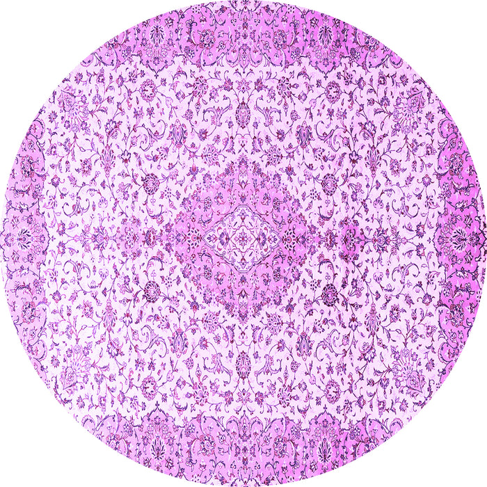Round Machine Washable Persian Purple Traditional Area Rugs, wshtr3481pur