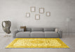 Machine Washable Persian Yellow Traditional Rug in a Living Room, wshtr3481yw