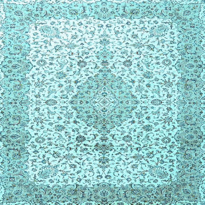 Square Machine Washable Persian Light Blue Traditional Rug, wshtr3481lblu